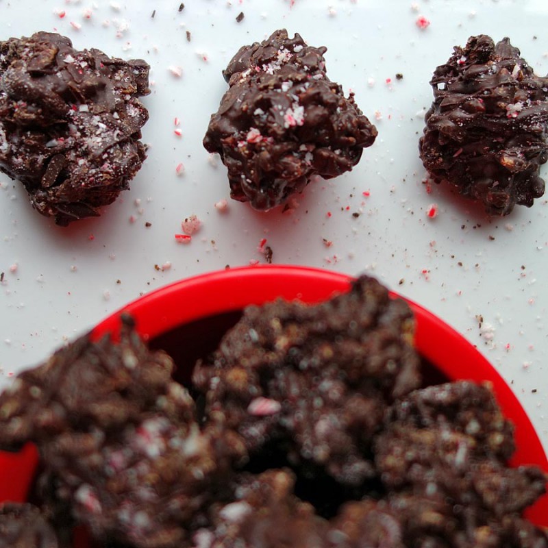 Chocolate Peppermint Coal Clusters