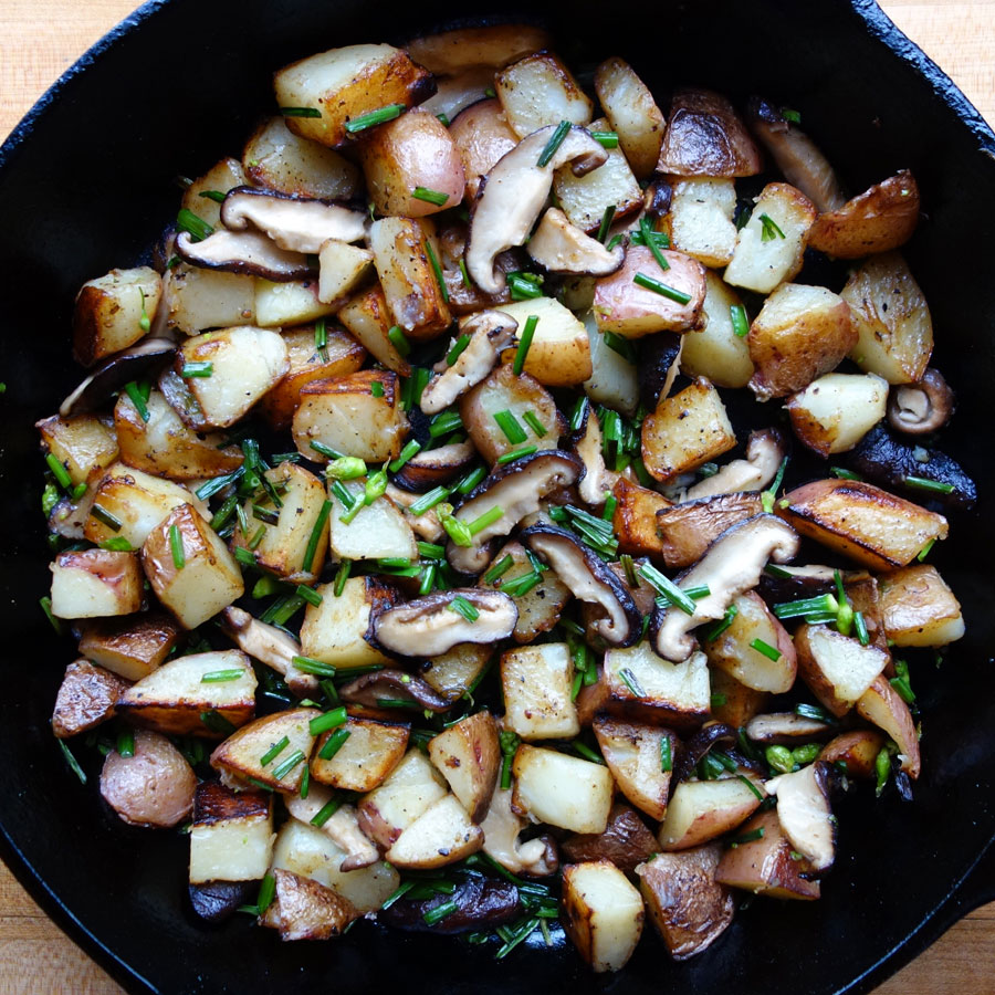 Garlic Chive & Chinese Mushroom Potatoes