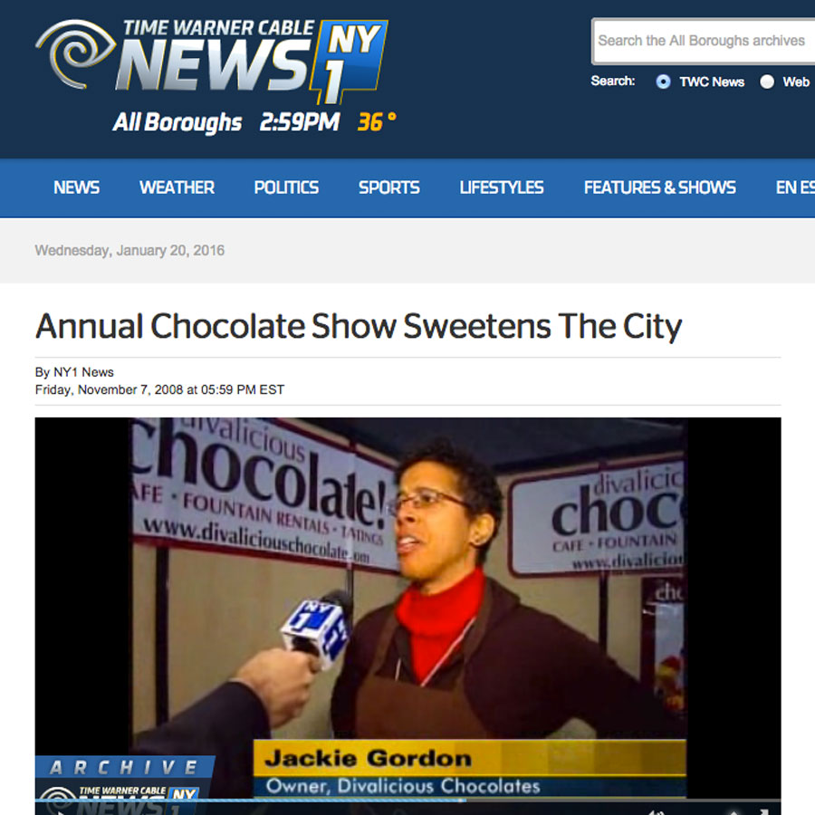 Jackie Gordon Singing Chef - New York Chocolate Show 2008 (NY1 and Fox News)