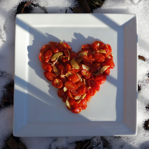 Garlicky Slow-ish Roasted Tomatoes