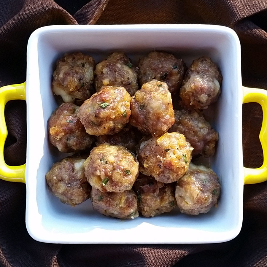 Gluten Free Sausage, Cheddar & Chive Balls