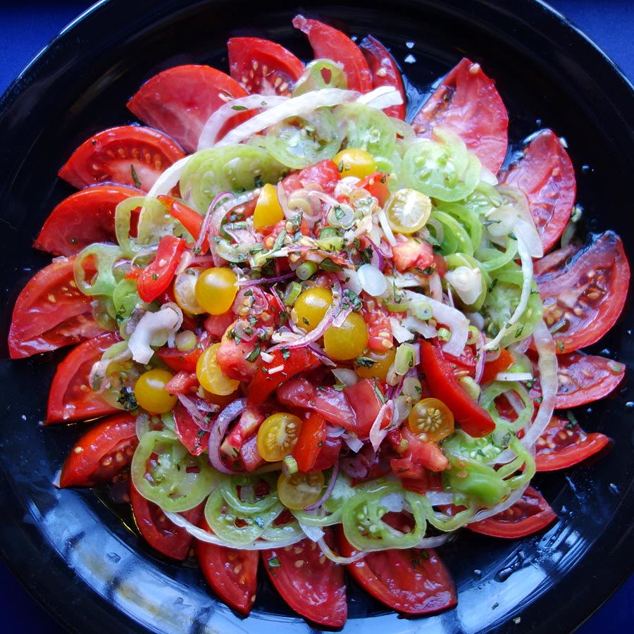 Twice Tomato, Triple Onion, Four Herb Salad